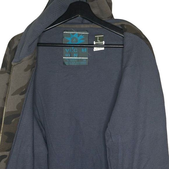 Y2K Volcom Camo Full Zip Hoodie Large - Picture 5 of 6